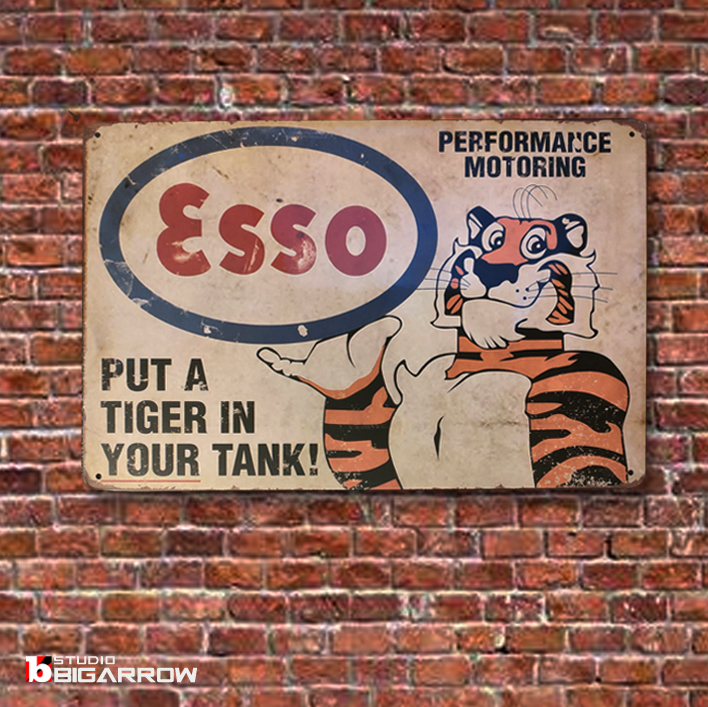 ボトムを作り続け40年 ☆激レア☆ 1950年 esso ビンテージ 看板 Made