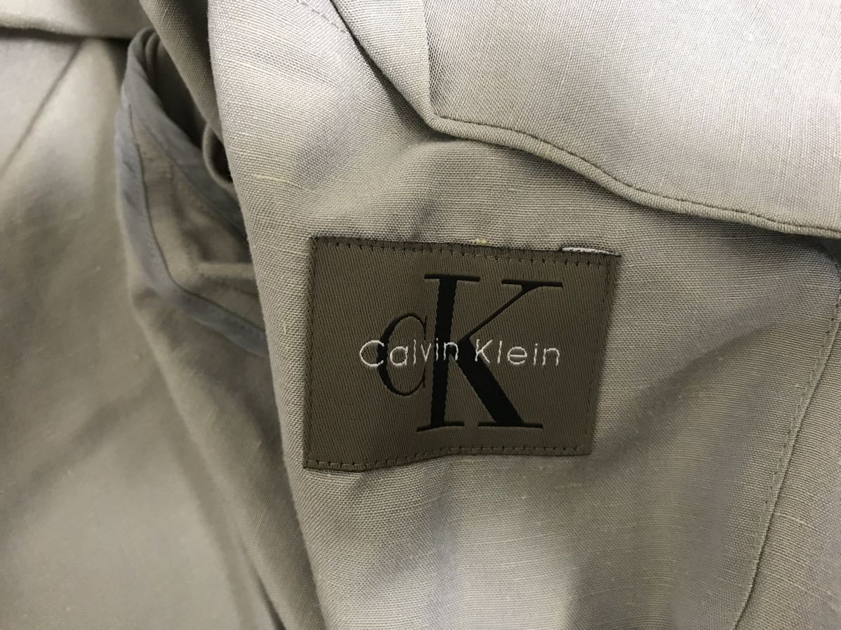  genuine article Calvin Klein CK CalvinKlein rayon flax linen tailored jacket American Casual business suit men's gray 38M made in Japan 