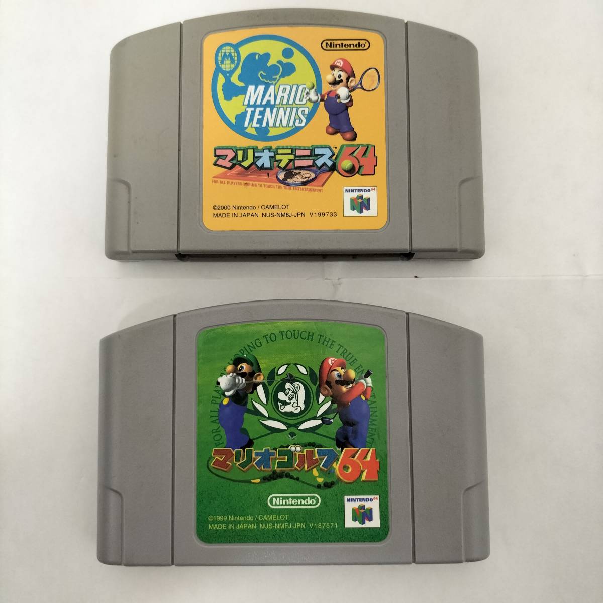 23N64-010 任天堂 ニンテンドー64 N64 マリオテニス 64 ゴルフ 64 セット レトロ ゲーム ソフト 使用感あり_画像1