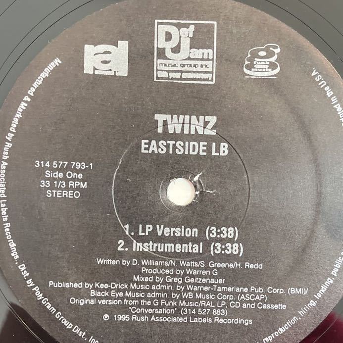 LP■12inch/HIPHOP/Twinz/Eastside LB/314 577 793 1/Gangsta_画像4