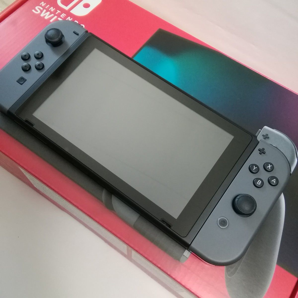 Nintendo switch 本体 グレー　新品画面保護フィルム付き