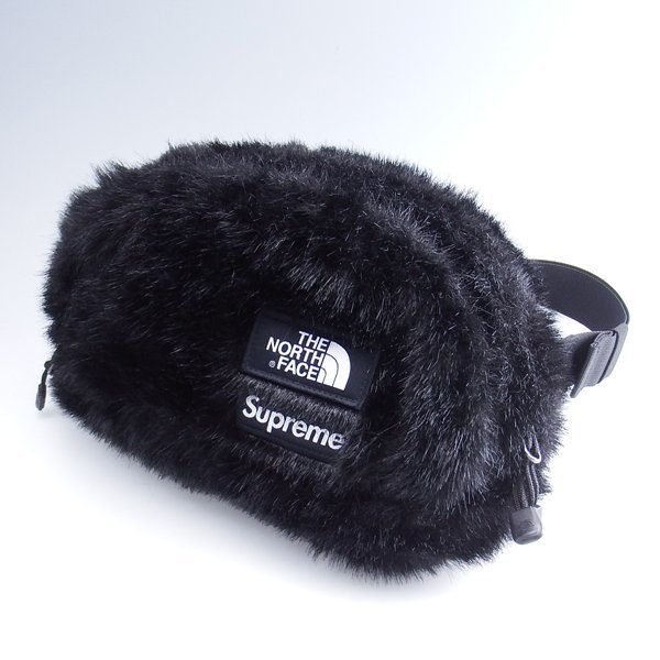 極美品 20aw Supreme × The North Face Faux Fur Waist Bag Black シュプリーム ノースフェイス ファー ウエストバッグ
