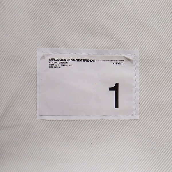 同様品 21aw visvim AMPLUS CREW L/S GRADIENT HAND-KNIT BROWN 1
