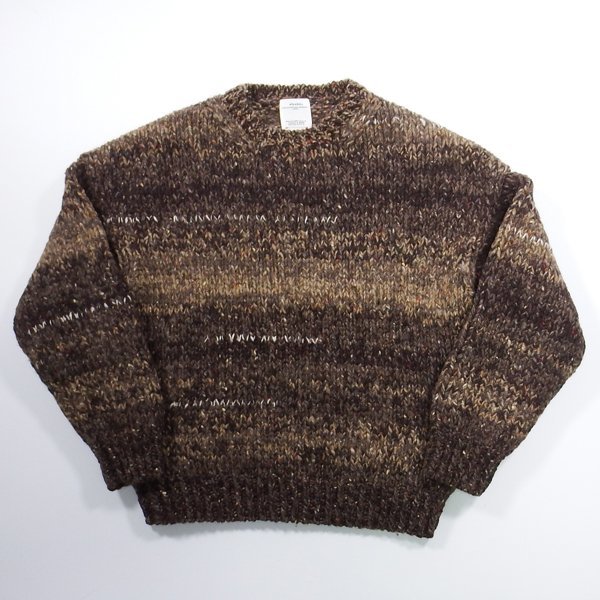 同様品 21aw visvim AMPLUS CREW L/S GRADIENT HAND-KNIT BROWN 1