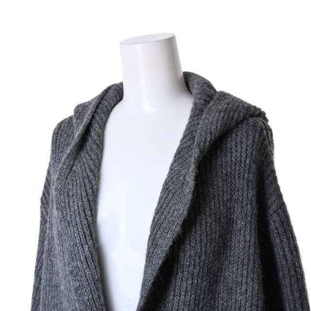 beautiful goods KNOTT alpaca .f-teto knitted cardigan 1 gray knot KL4CHQUB86