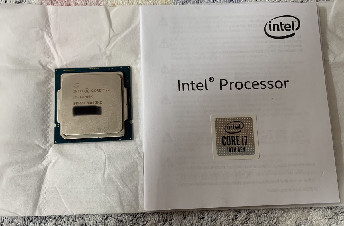 INTEL CPU Core i7-10700K プロセッサー、3.80GHz(5.10 GHz) 、 16MB