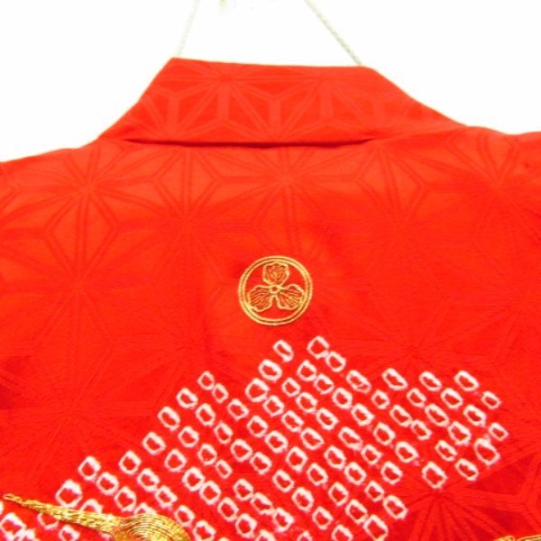  kimono 10 1 jpy silk child kimono The Seven-Five-Three Festival for girl 3 -years old for aperture stop deer. . gold piece embroidery . crane one . underskirt *. cloth set . length 73cm.42cm [ including in a package possible ] **