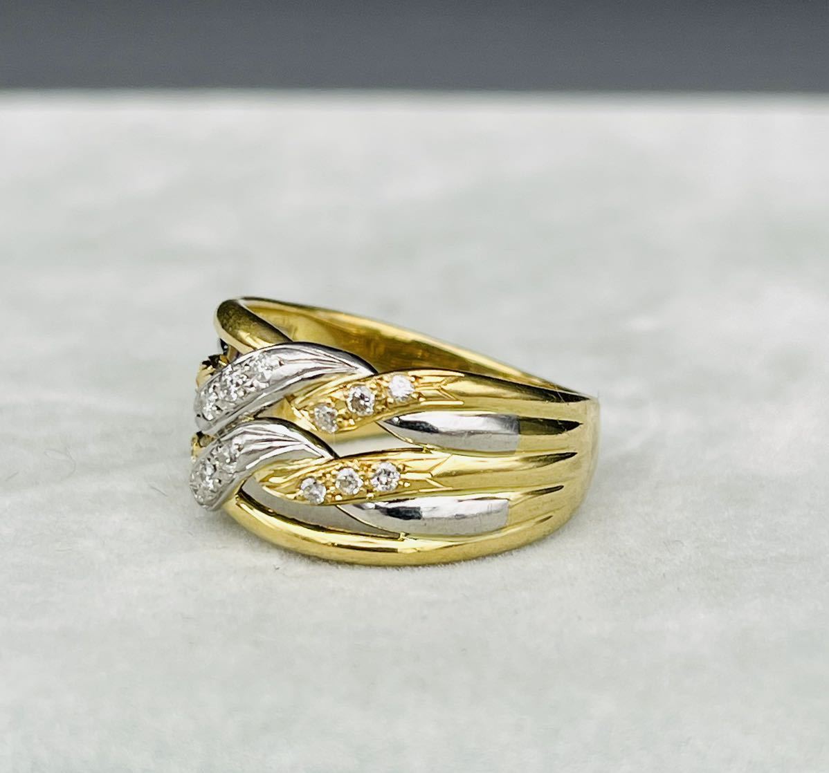 k18/pt900 ダイヤモンド リング 0.2ct サイズ 12号 重量約6.31g