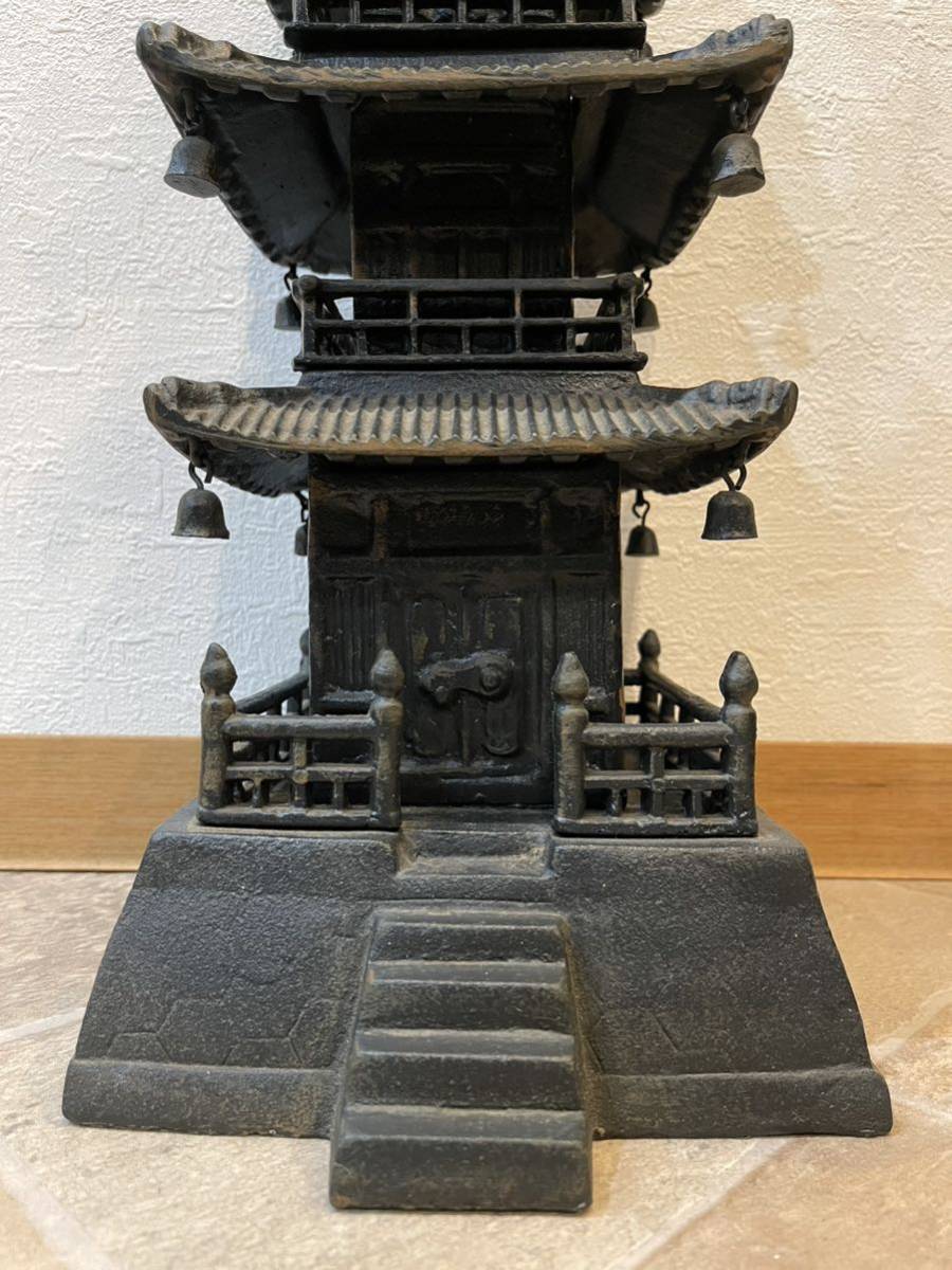 五重の塔 鉄製 置物 オブジェ インテリア 仏教 寺院 五重塔 