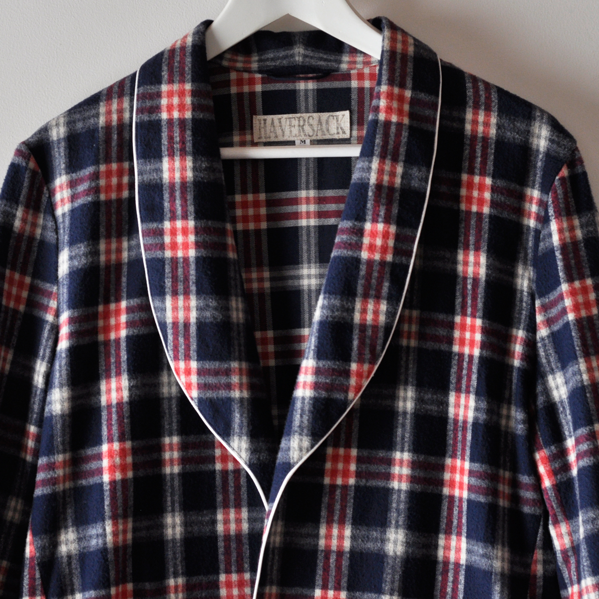  прекрасный товар HAVERSACK шаль цвет выполненный в строгом стиле рубашка жакет проверка хлопок фланель Night свободная домашняя одежда M сделано в Японии - basa-k