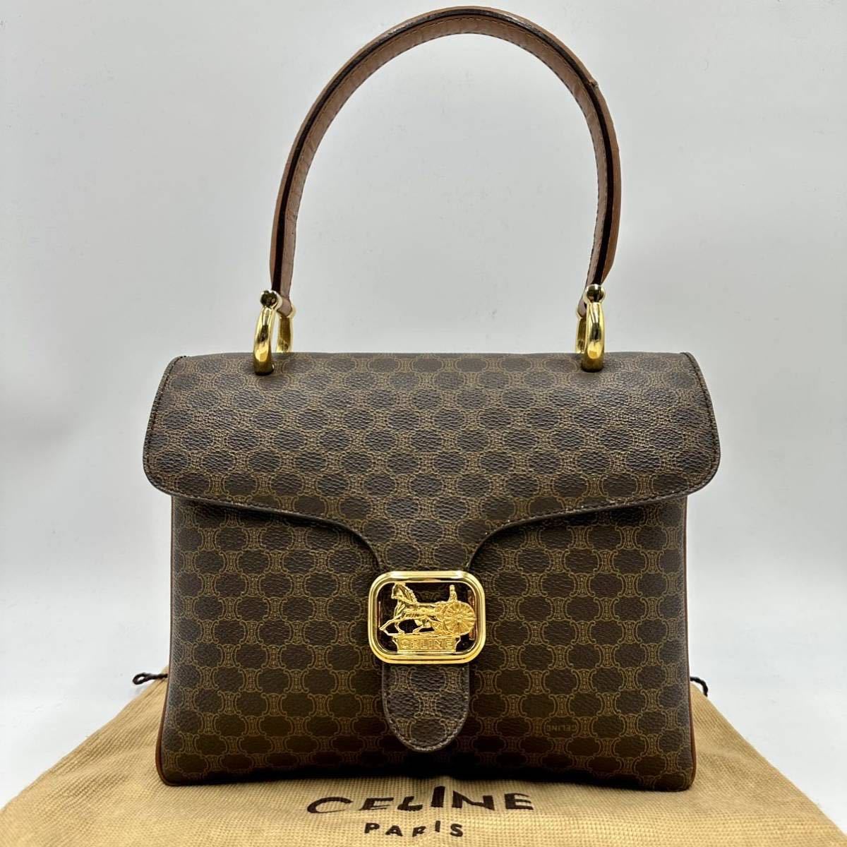 希少品一点限り CELINE セリーヌ マカダム柄 馬車金具 レディース