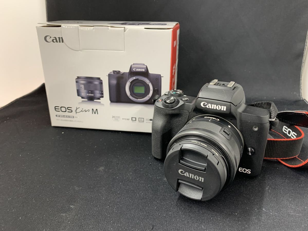 Canonキヤノン◇EOS Kiss M EF-M15-45 IS STMキット カメラ、光学機器 ...