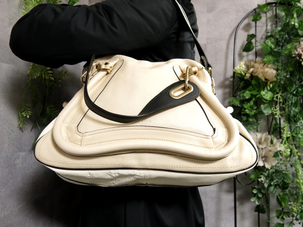 通常 1本タイプ Chloe クロエ レザートートバック 白 - 通販 - www