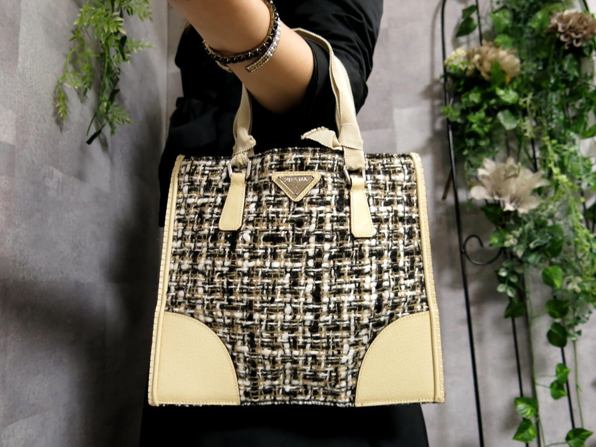 Yahoo!オークション - ○超美品○PRADA プラダ○ツイード カーフ