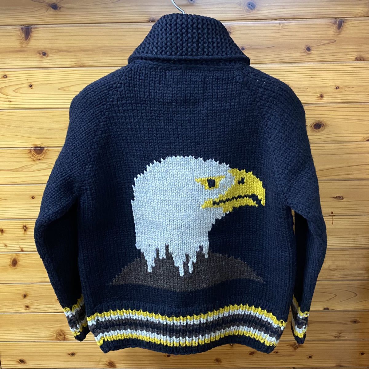 [ новый товар ] рыночная цена примерно 5.9 десять тысяч иен Canadian свитер Company CANADIAN SWEATER COMPANY кушетка n свитер Canada производства шерсть ручной вязки длинный рукав белый голова .