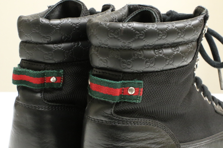 GUCCI ロゴ GGマーク シェリーライン ウェブストライプ ブーツ シマ