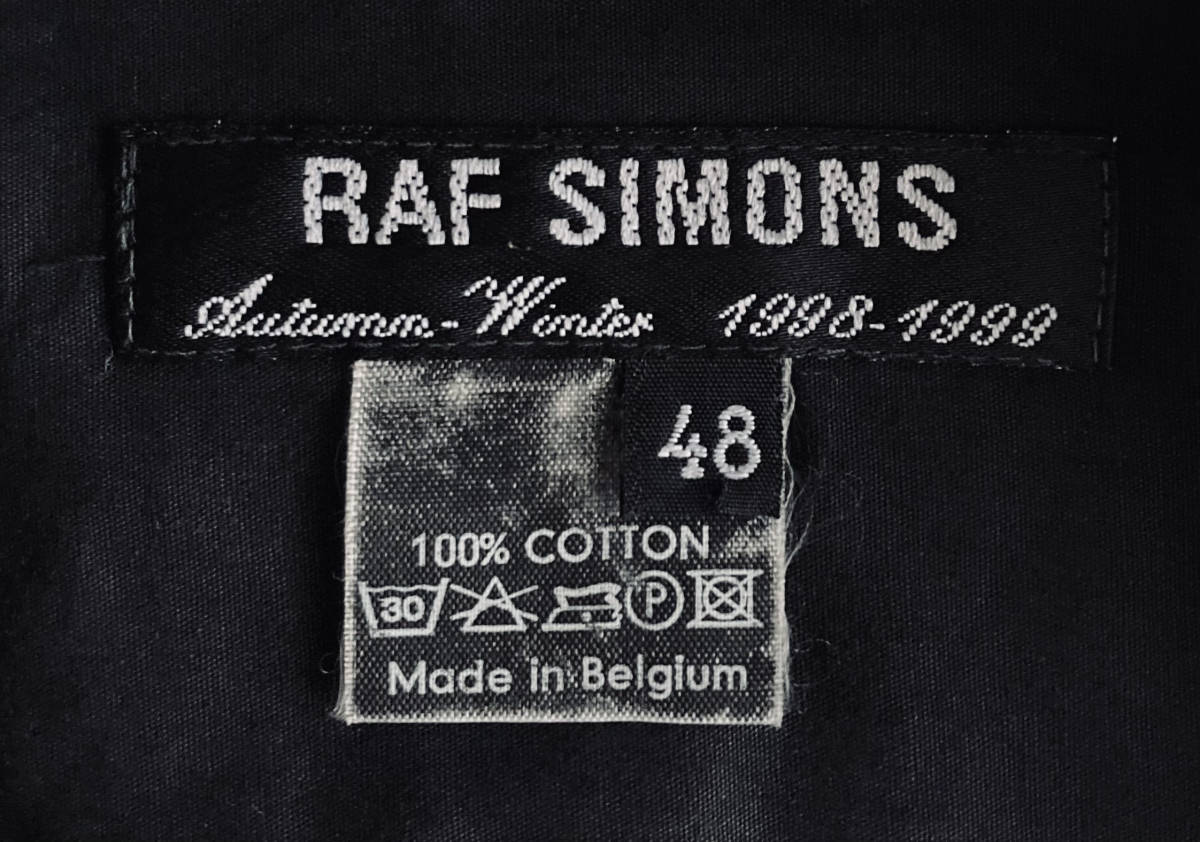 RAF SIMONS 1998-1999AW ロングスリーブシャツ48/炭黒ブラック RAF SIMONS 1998-1999AW ロングスリーブシャツ48/炭黒ブラック