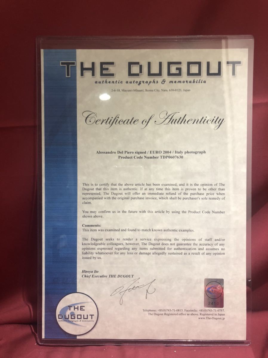 THE DUGOUT(ザ・ダグアウト) デルピエロ直筆サインフォト | poland.gov.krd