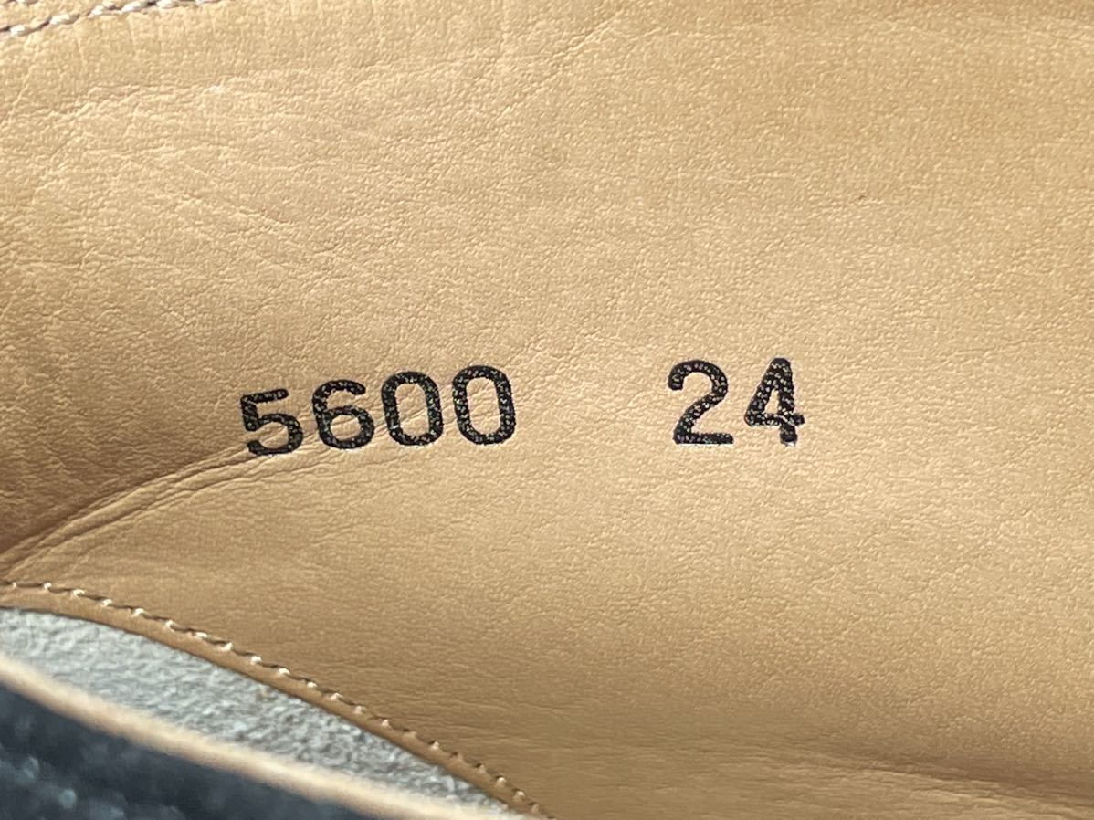 即決 美品 SCOTCHGRAIN スコッチグレイン メンズ 24cmEEEウィズ チャッカブーツ スエード ブラック 黒 5600 革靴 ブーツ グッドイヤー製法