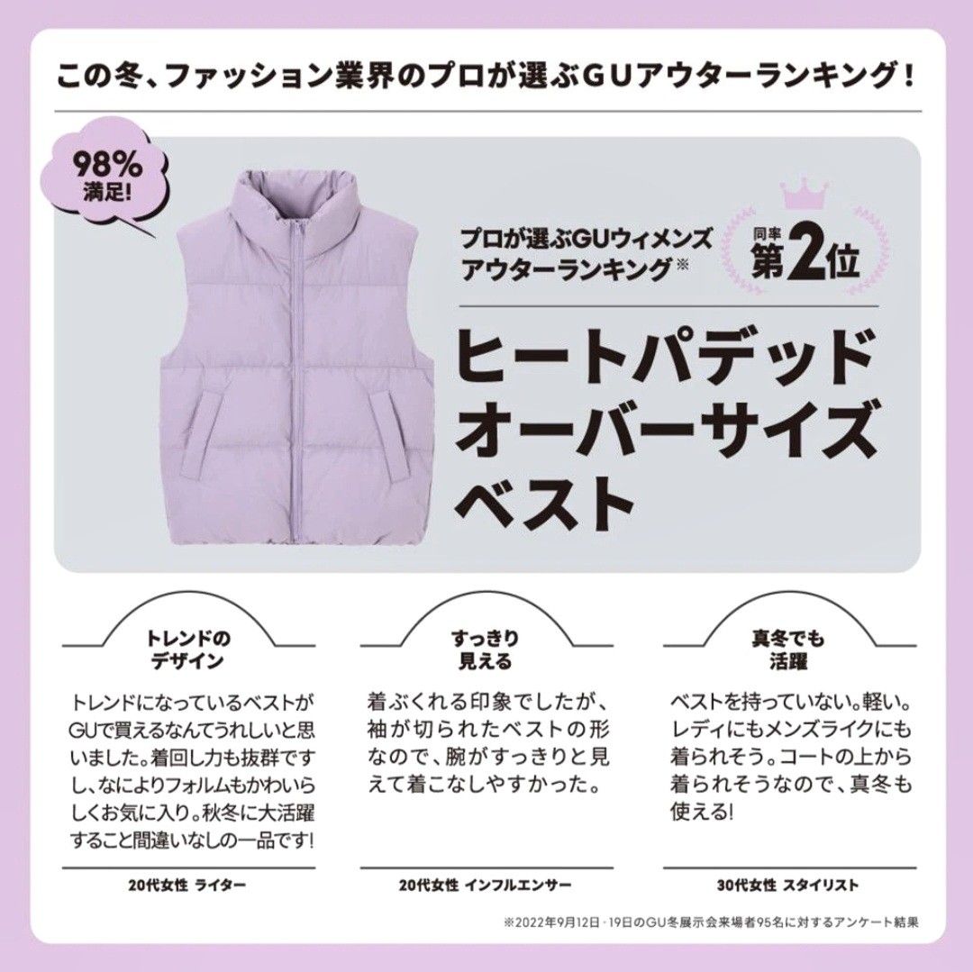 【完売品早い者勝ち】GU ヒートパデッド ダウンベスト