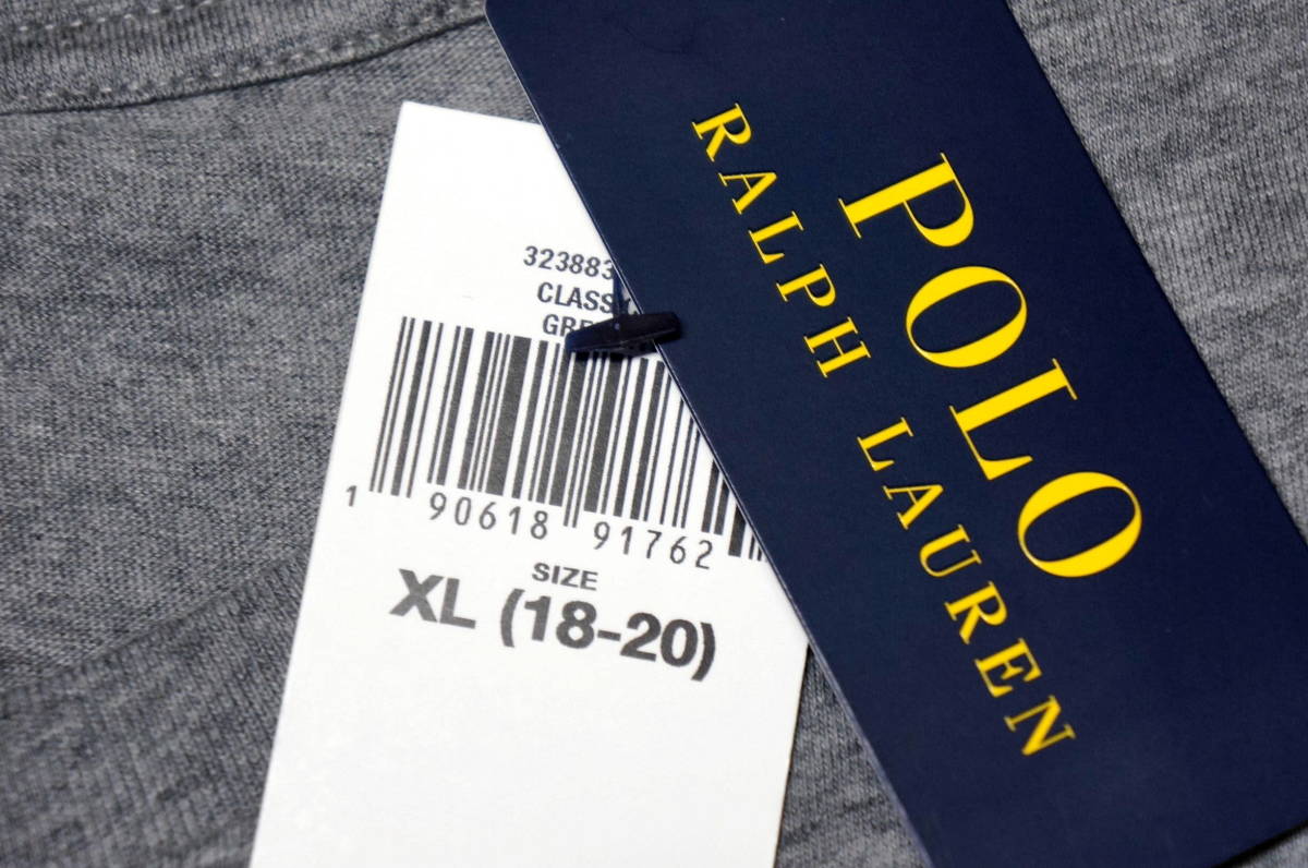 【新品】ラルフローレン ■ ビッグポニーコットンTシャツ ■ メンズ M / US Boys XL ■ グレー バッファローチェック POLO RALPH 正規品_画像5