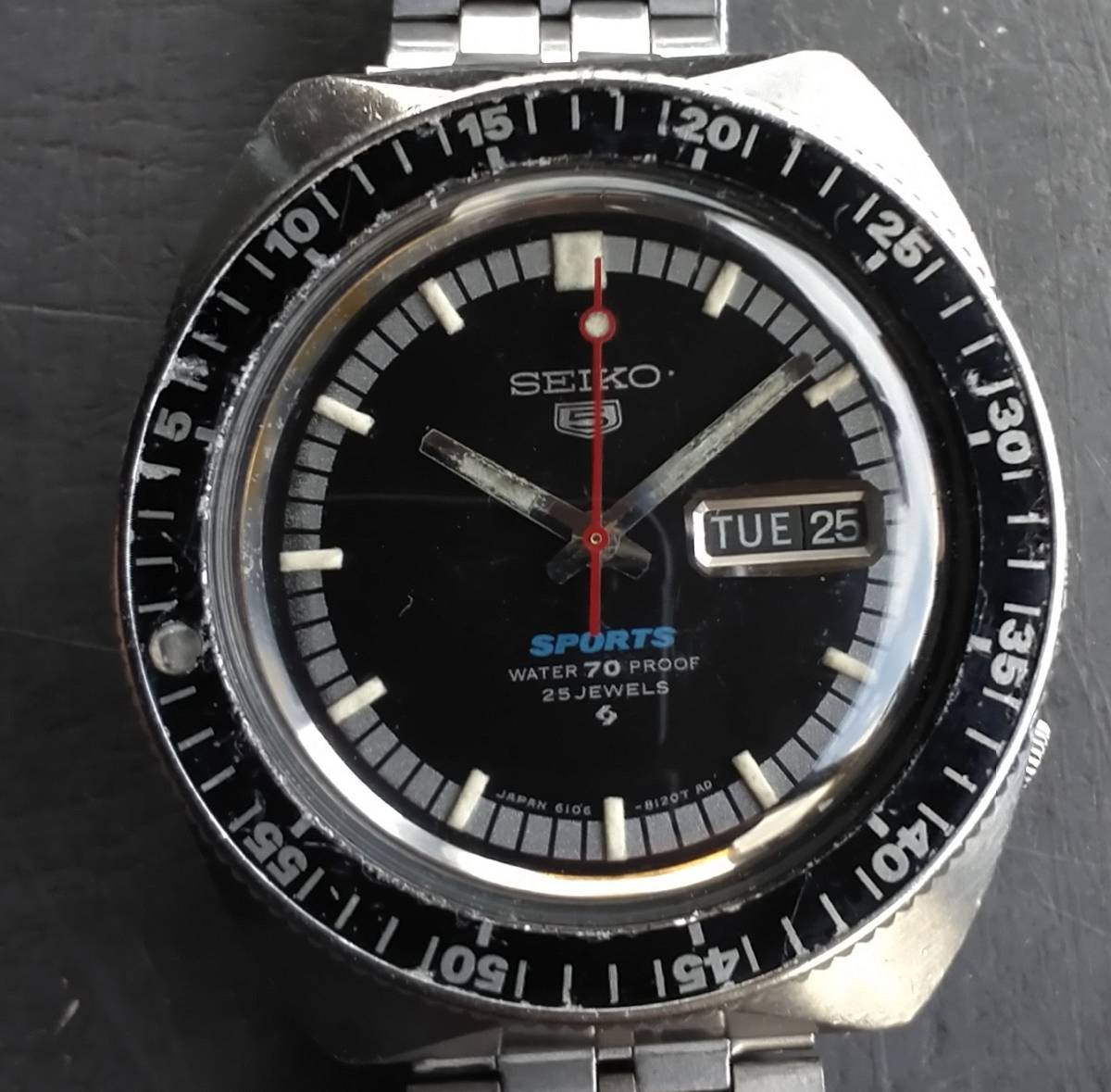 ヤフオク! SEIKO 5 外ベゼルタイプ 6106 8...