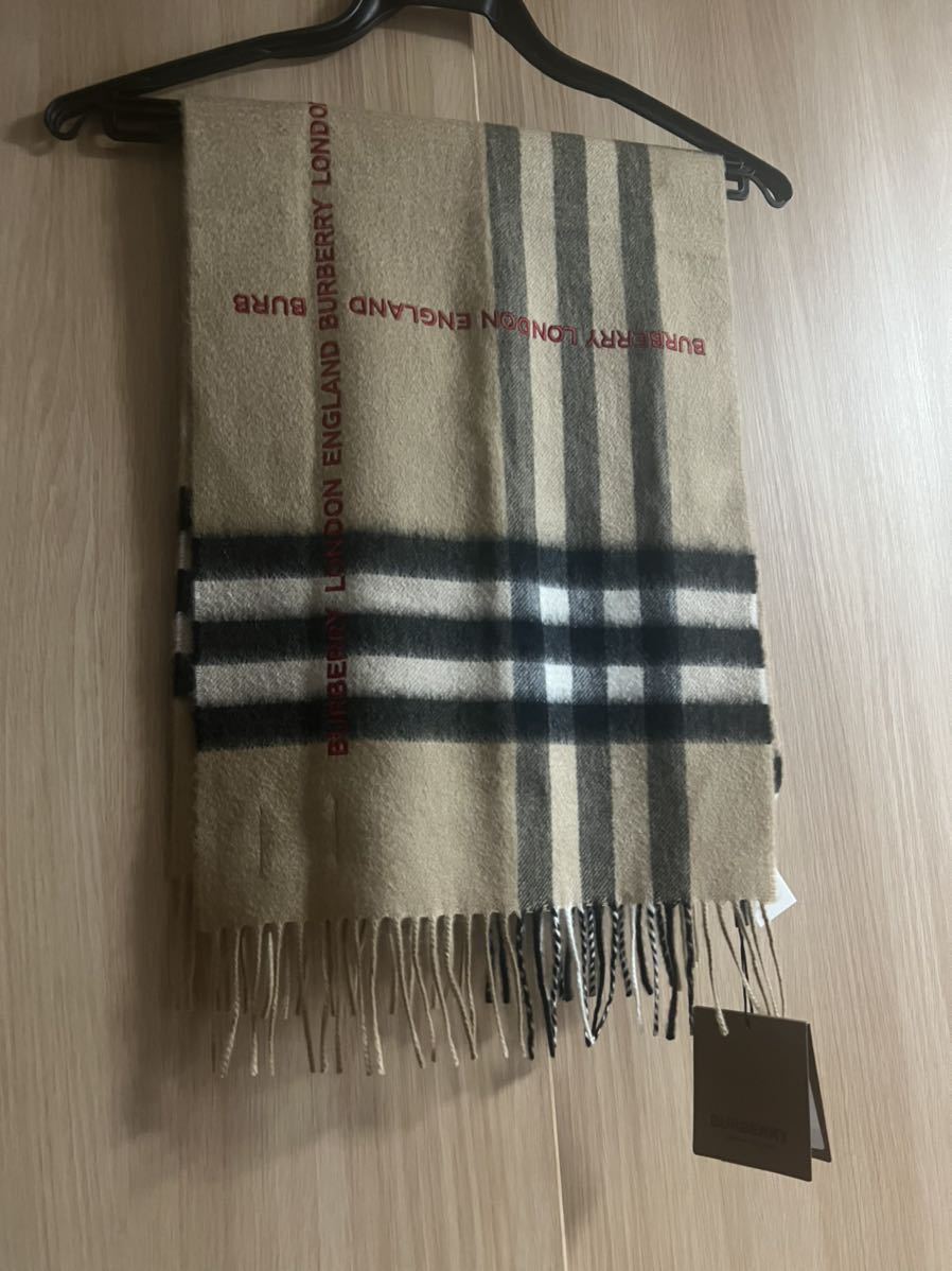 AW 新品 burberry バーバリー 刺繍 ロゴカシミア スカーフ マフラー