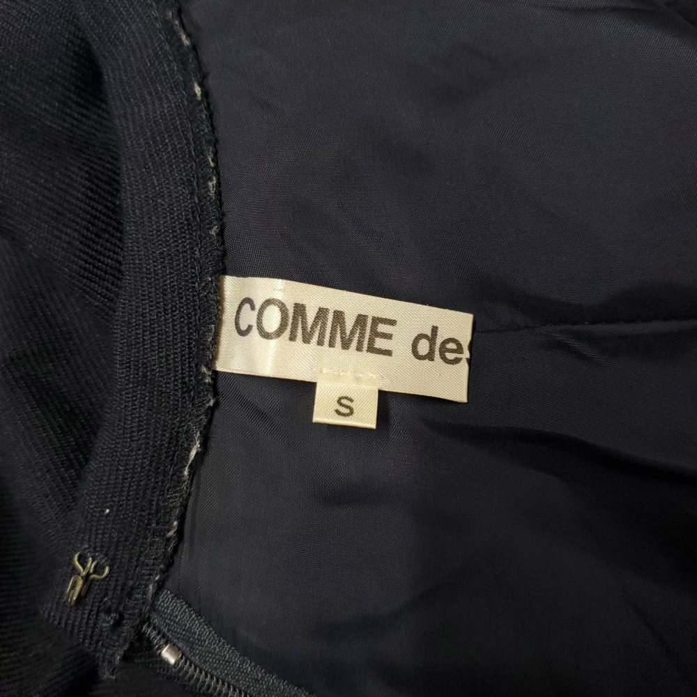 コムデギャルソン COMME des GARCONS ウール 半袖 プリーツ ワンピース ネイビー sizeS Y01798_画像6