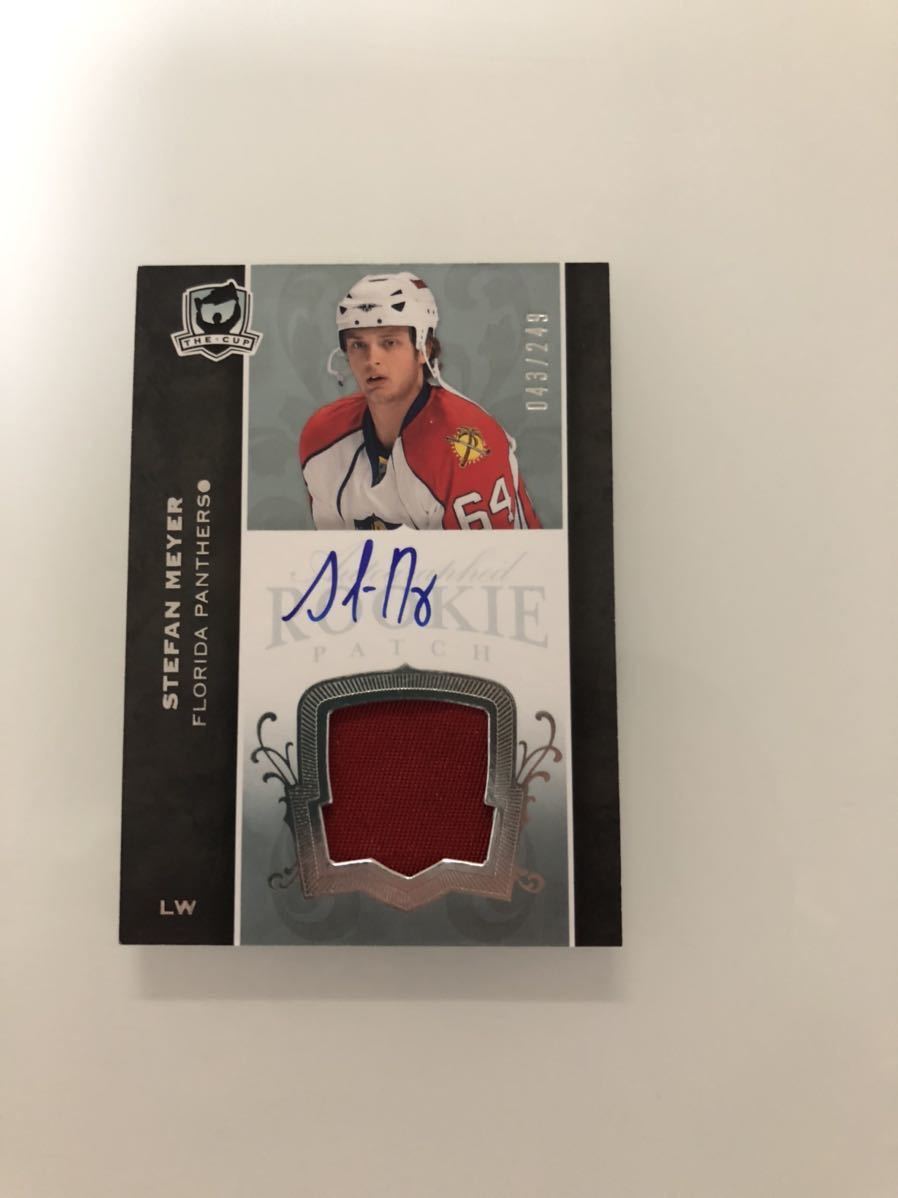 STEFAN MEYER UPPER DECK NHL UD 07/08 THE CUP 43/249 ROOKIE PATCH AUTO FLORIDA PANTHERS 直筆サイン カード フロリダ パンサーズ_画像1