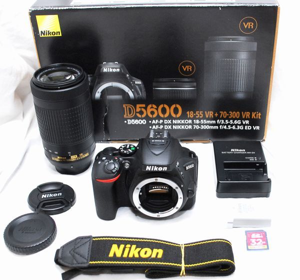 【新品同様の超美品 1554ショット・SDカード付き】Nikon ニコン D5600 AF-P 70-300mm VR_画像1
