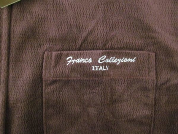 (51831)Franco Collezioni　フランコ・コレツィオーニ　スタンドカラー　ベロア　シャツ　長袖　パープル系　M　タグ付き_カラー　パープル系
