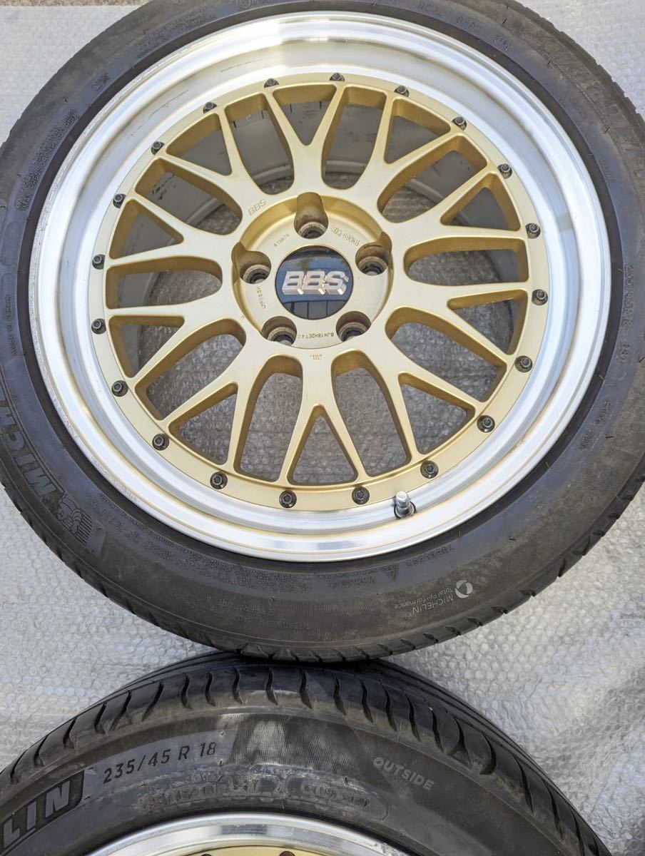 【希少!】BBS LM 18インチ LMP077 LMP080 8J +40 9J +42 235/45 R18 ミシュラン タイヤ アルミホイール 4本セット_画像4