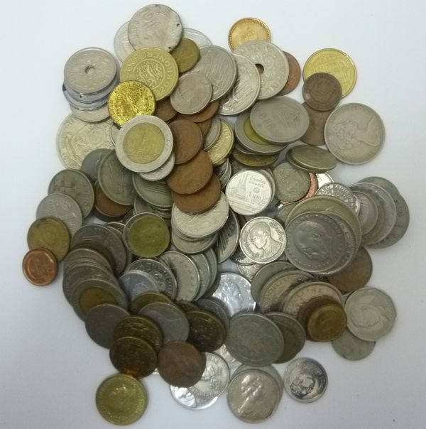 海外旧硬貨 外国旧貨幣などバラバラおまとめ計約830gJUNK お安くどうぞの画像1