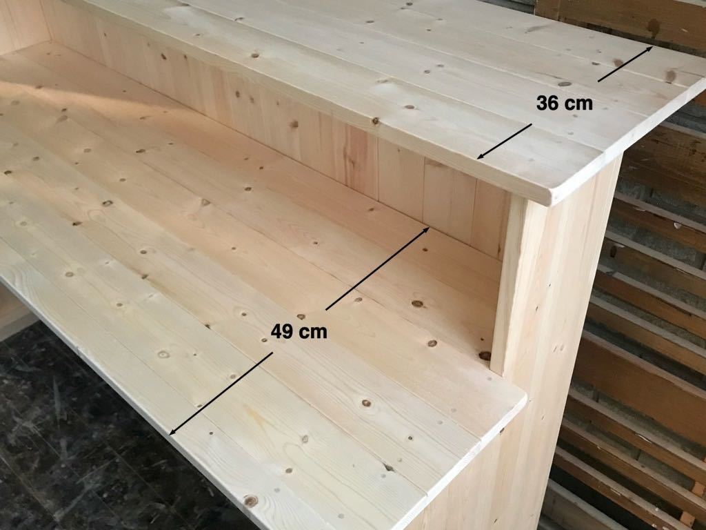 【Ｋ－２４２】キッチンカウンター＊店舗受付カウンターデスク＊無塗装＊Ｈ９８・Ｗ１４５・Ｄ６５㎝＊ハンドメイド＊オーダー可_画像3
