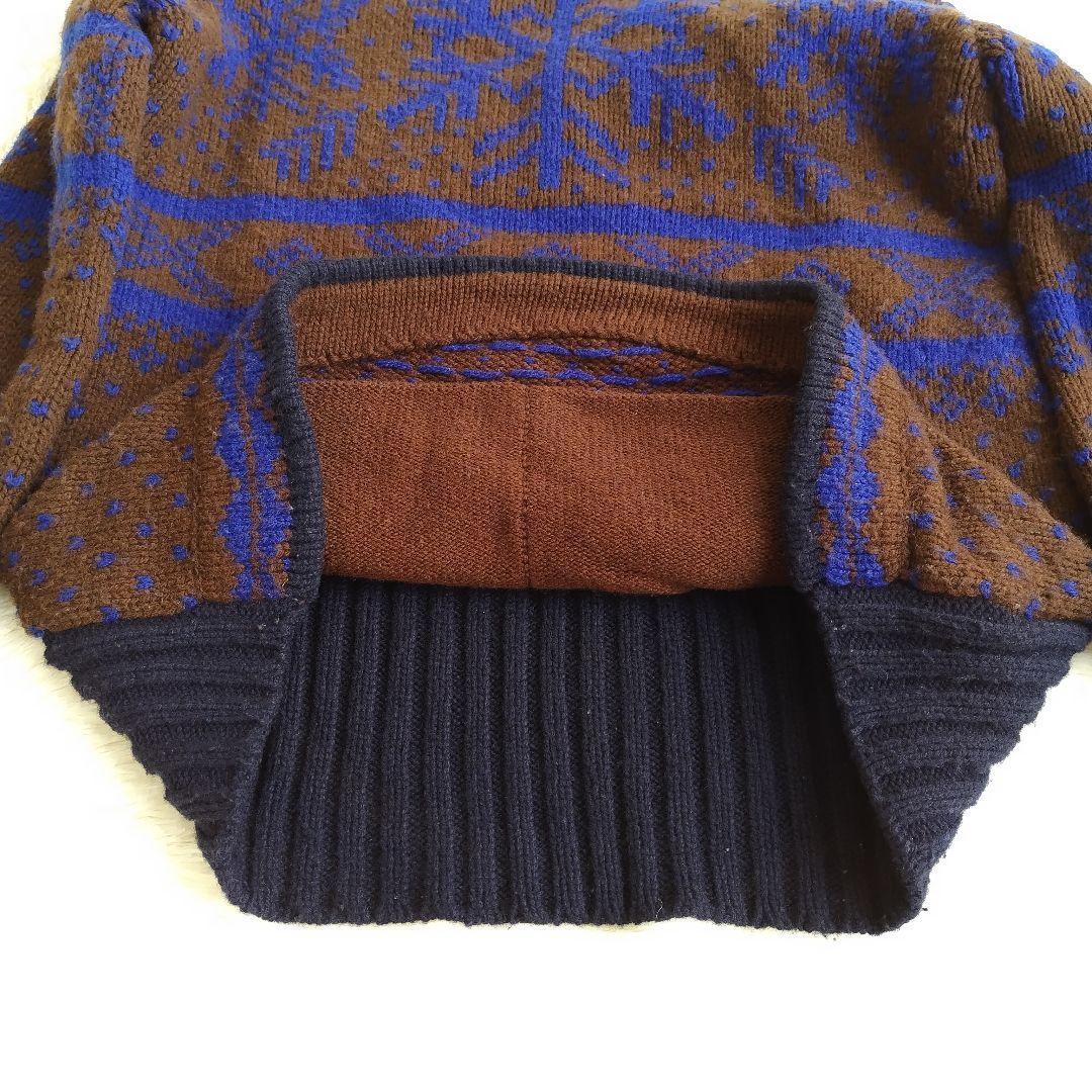 sacai サカイ 15aw 総柄 セーター ニット モックネック 厚手 ウール-