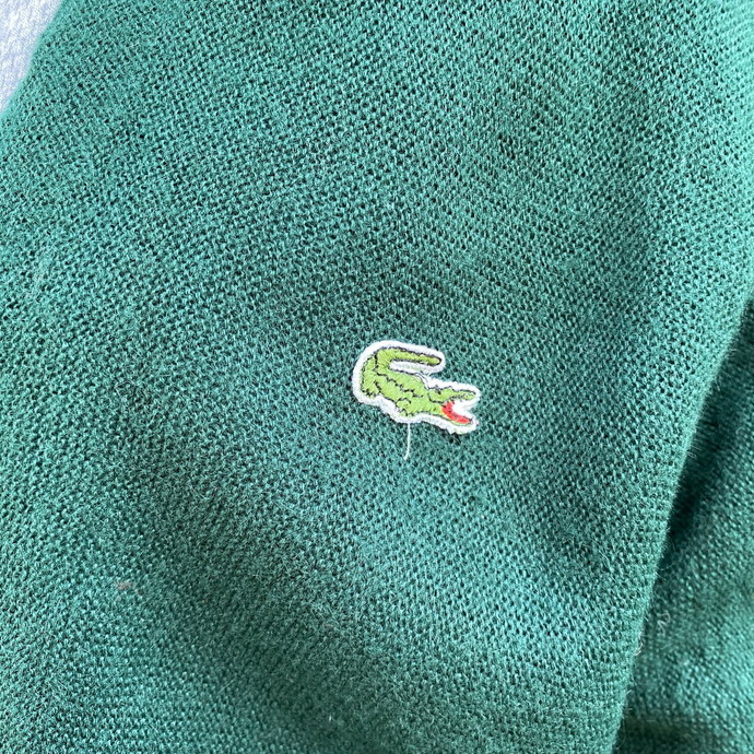 ヴィンテージ LACOSTE ラコステ アクリル ニットカーディガン メンズM相当_画像4