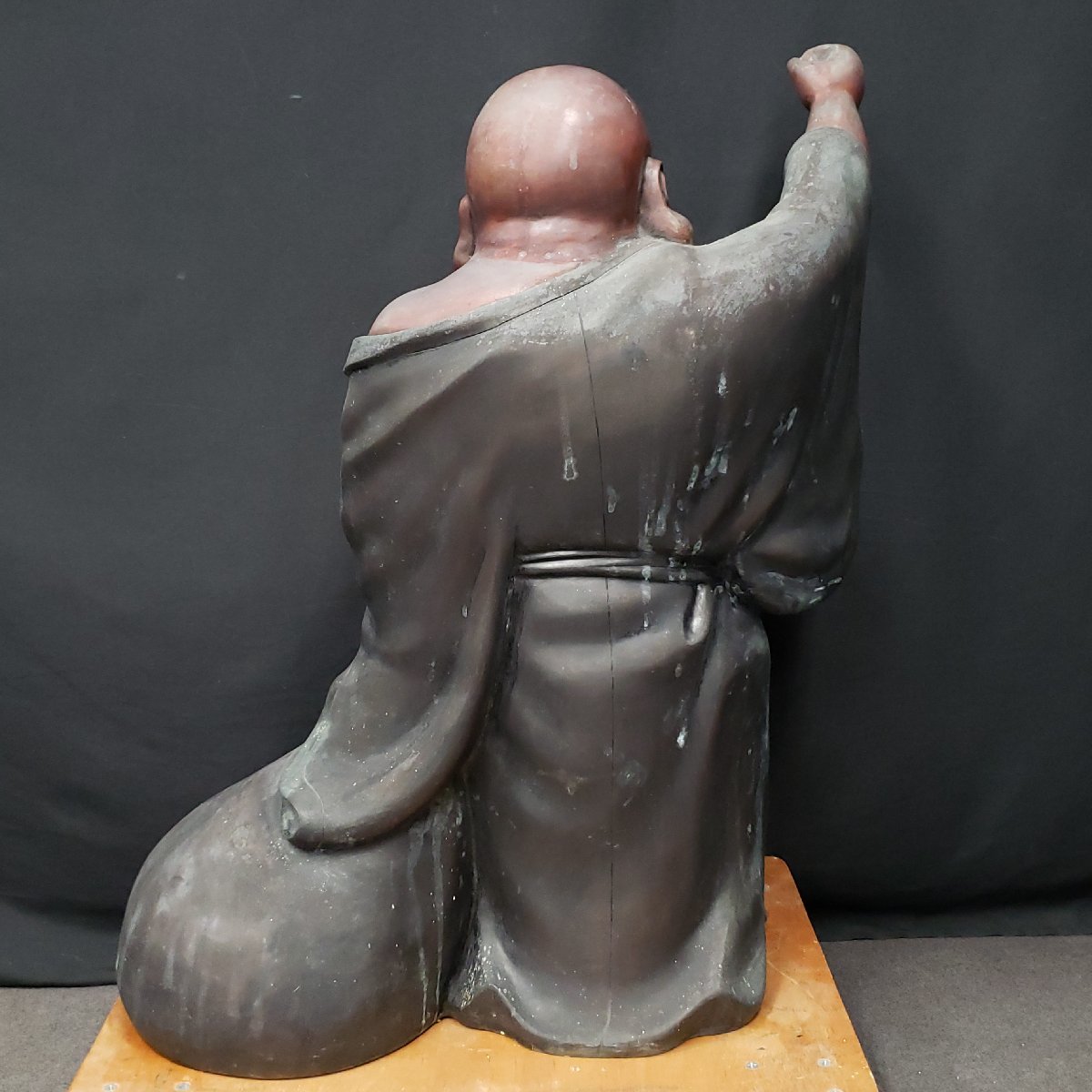 最新発見 真鍮製? 巨大布袋様 高さ75cm 重さ37kg 銅製 金属製 布袋さん