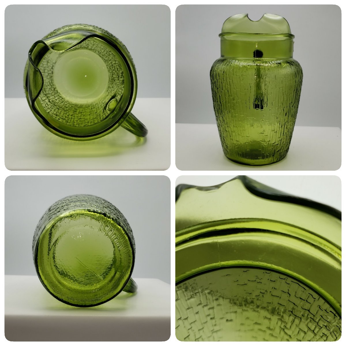  pitcher glass ANCHOR HOCKING anchor ho  King avocado green avocado green green pitcher retro GLASSWARE USA[100s1173]