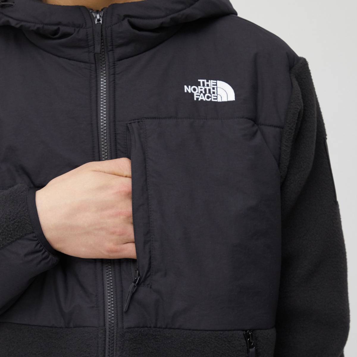 Sサイズ新品 THE NORTH FACE デナリフーディ NA72052 K ブラック 黒 フルジップ ボア フリース ジャケット ノースフェイス Denali Hoodie_画像5