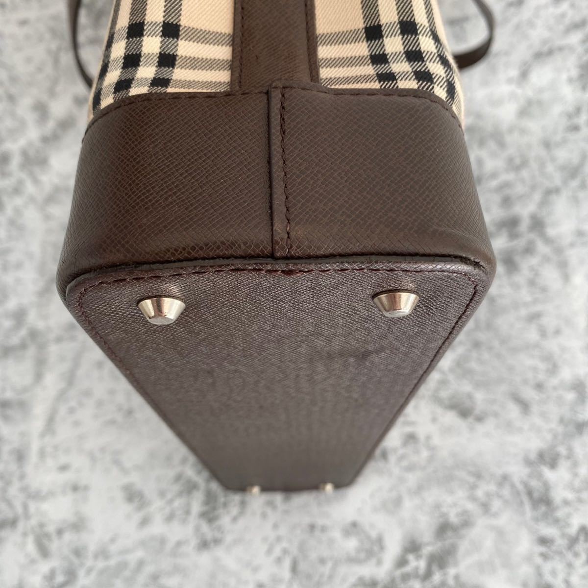 極美品 バーバリー Burberry トートバッグ ノバチェック キャンバス