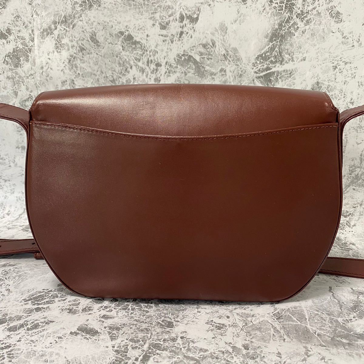 美品 カルティエ マストライン ショルダーバッグ ワインレッド