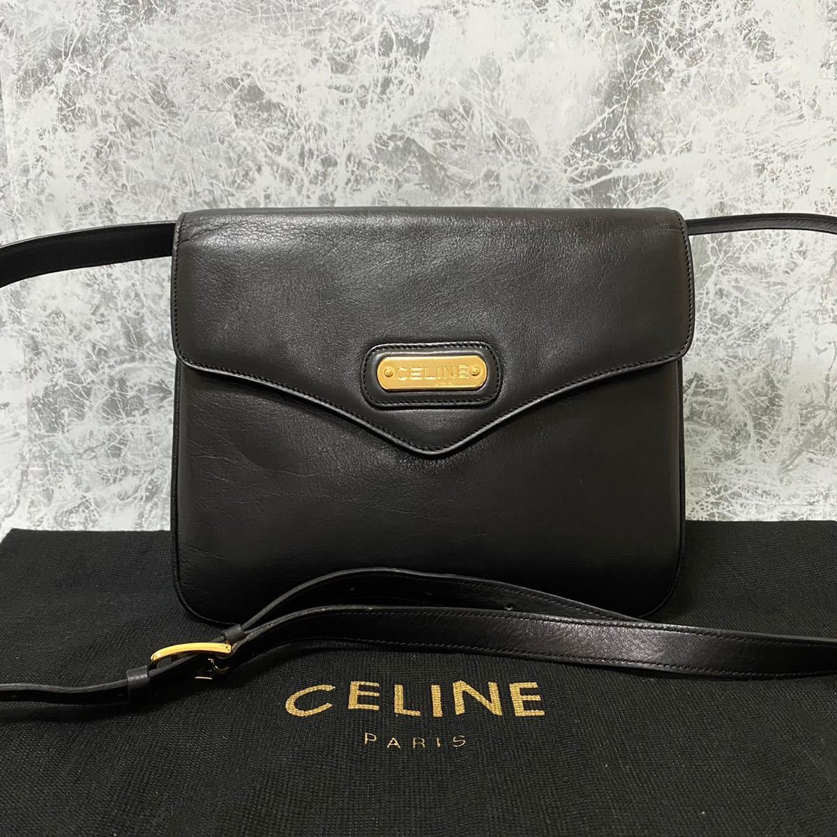 お買い得モデル ショルダーバッグ レザー 黒 セリーヌ CELINE セリーヌ