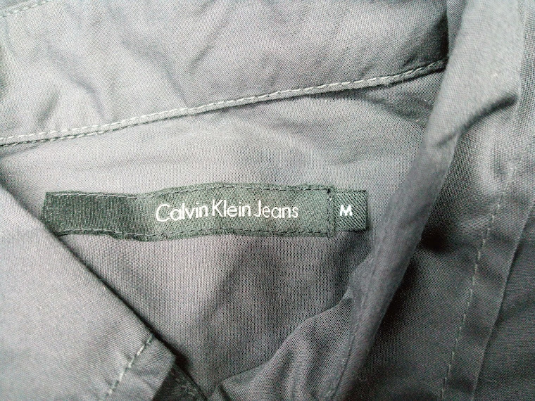 v Calvin Klein jeans men's shirt 3 pieces set / shirt long sleeve M size white black stripe business suit men's dress shirt 