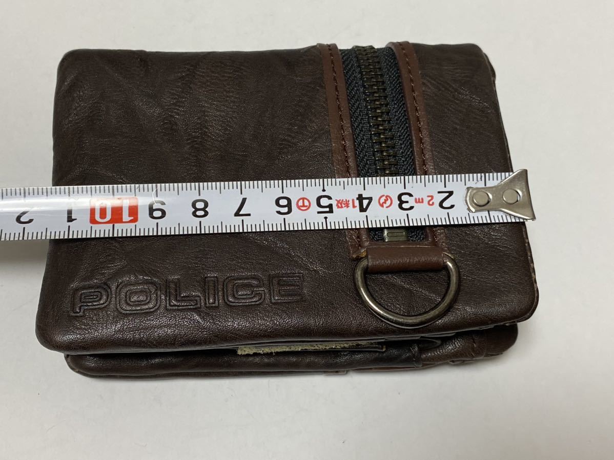 POLICE ポリス 二つ折り 財布　ZIP　ブラウン 展示未使用品　_画像5