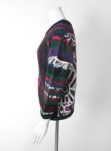 COOGI ◆ 3Dニット セーター マルチ 12-14サイズ 編み柄 ウール クージー ◆WX6_画像2