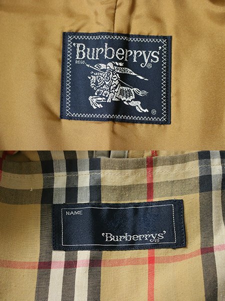 ヴィンテージ Burberry's ◆ライナー付き ステンカラーコート カーキベージュ (88-160-3) ロング 裏ノバチェック バーバリー ◆2354/YX20_画像7