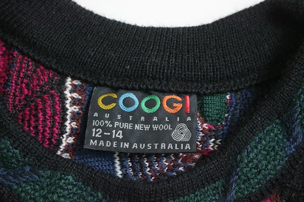 COOGI ◆ 3Dニット セーター マルチ 12-14サイズ 編み柄 ウール クージー ◆WX6_画像9