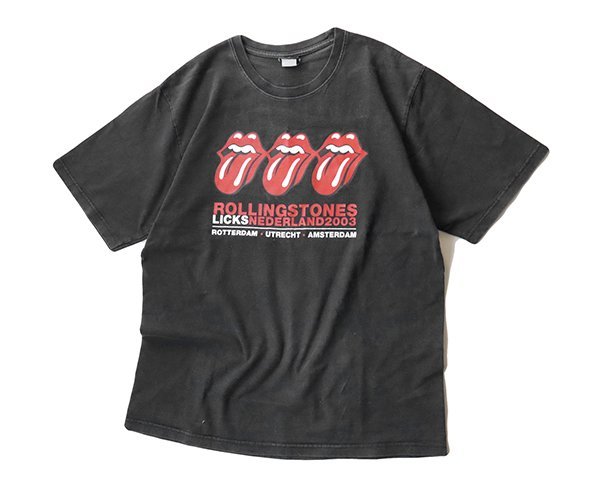 ● ヴィンテージ ローリングストーンズ 半袖Tシャツ 黒 ◆ バンT ロックT カットソー The Rolling Stones ◆/WX16_画像1