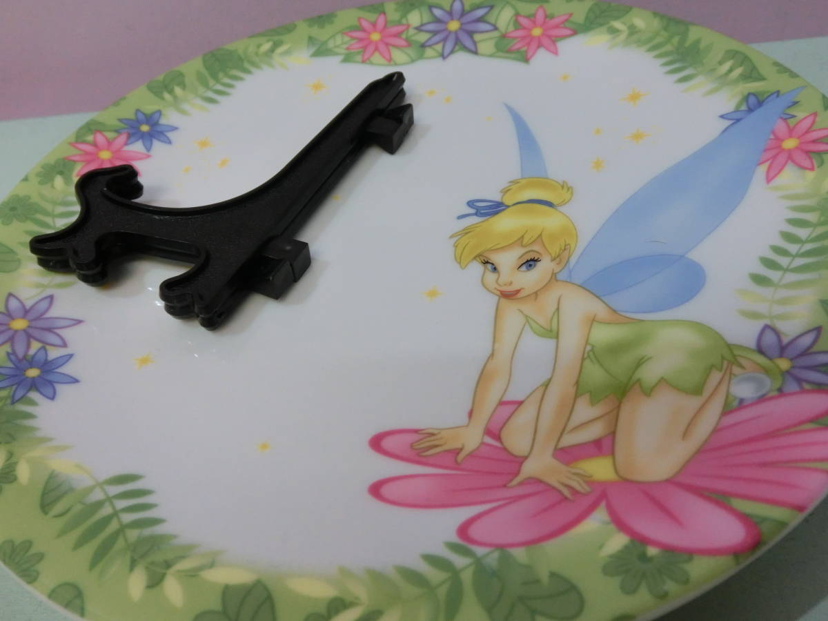  Disney * Vintage Tinkerbell illustration . plate tink. plate SANGO Misato ceramics *Disney Peter Pan Tinker Bell Showa Retro 