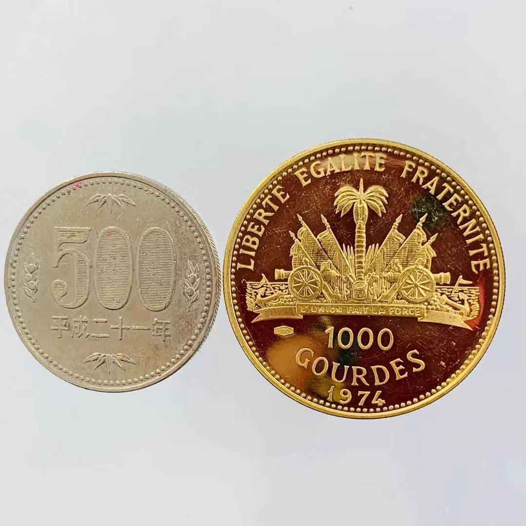 ハイチ共和国 1000グルド金貨 アメリカ建国200年記念 1974年 21.6金 12.9g コイン イエローゴールド コレクション Gold 美品_画像3